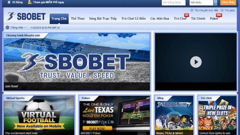 Tiến hành đăng nhập tài khoản Sbobet và truy cập vào sảnh E-Sport